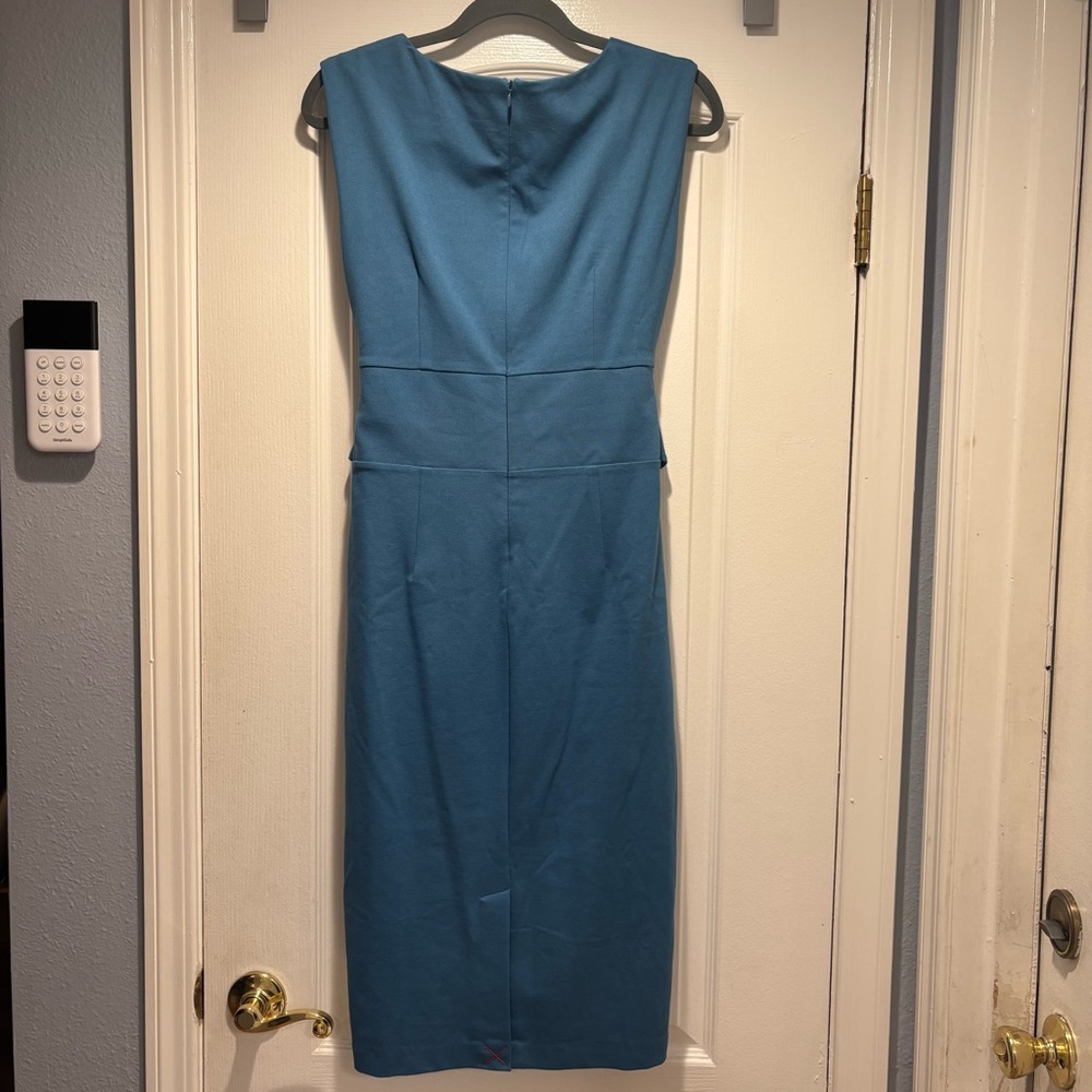 NWT Boden | Jessica Ponte Midi Sheath Tie Waist Dress  Agean Blue | size 4 - Picture 6 of 16